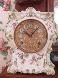 China clock with pansies