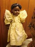 Kestner bisque head compo/wood body black baby - glass eyes & open mouth Mulatto
Wig appears original and clothing is correct, if not original