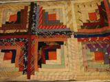 Log cabin doll quilt - insanely tiny pieces and in wonderful condition