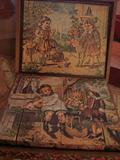 German paper litho puzzle blocks - children in original box
