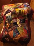 Crazy quilt doll quilt - silk, velvet & wonderful!!!