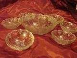 Early American pattern glass child's 7 piece berry set - in Nursery Rhyme - we have 2 sets!