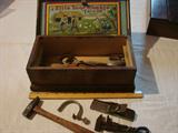 Boys tool chest - great litho on lid and original tools