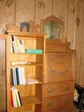 Oak secretary bookcase