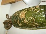 Hanging light - green, gold, and 70s