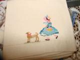 Vintage finger tip towel with Mary and her lamb