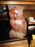Wood owl door stop