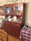 lots of china, antique furniture, decorative items