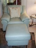 Nicoletti leather chair with ottoman