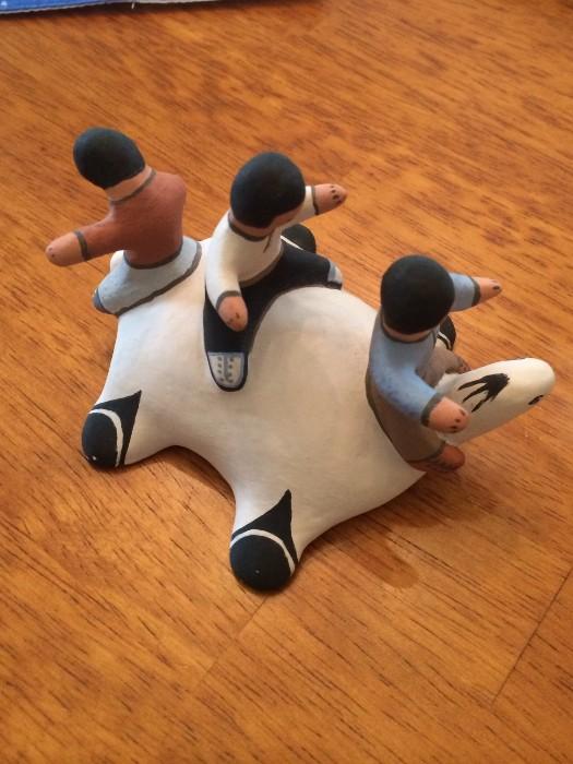 Turtle Storyteller Cochiti potter by Cipriana Medina