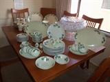 Lots of china.  Front set is handmade about 70 years ago.  Back set is Franciscan "Forget Me Not"