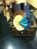                 candle sticks; trunk; more fabric;