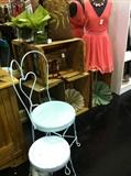 ice cream chair & stool; pillows; crates; clothes; jewelry;