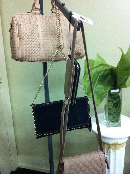     purses; display rack for purses or hanging items