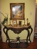Ornate Antique French Inspired carved table with Marble top Turkey SOLD