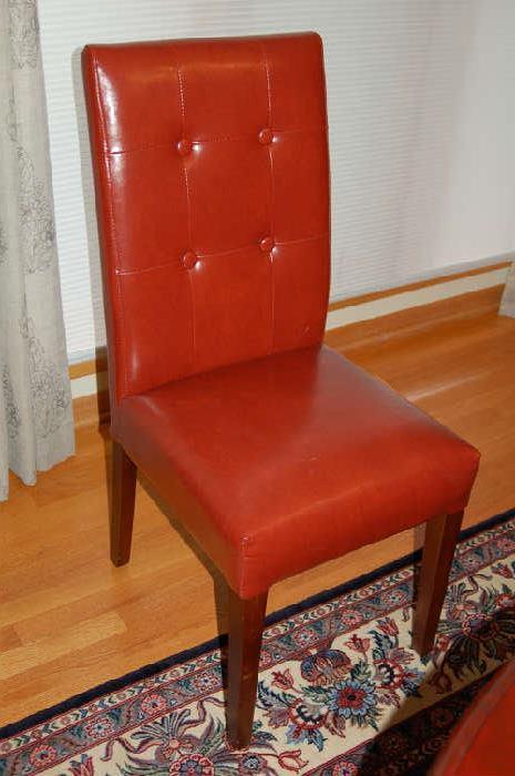 4 leather parsons chairs