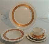 Limoges-Anneau d'Or china-white with burnished gold bands.