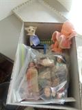 Selection-dolls-Native American, kewpie, tiny Steiff lamb.