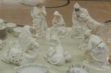 Large white nativity set late 20th c., excellent condition.