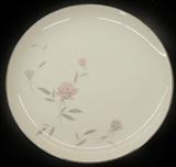 Dinner plate from Mikasa "Rosina" service for 12 + extra coffee cups/saucers.Soft pink roses with silvery-gray foliage.