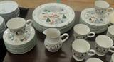 Sango Christmas china service for 8 + "Silent Night" pattern-excellent condition.