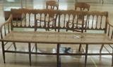 Civil War era cane seat sofa and chairs from Philadelphia with original bill of sale.