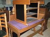 3-pc computer table (one side elevates for drafting or artwork purposes), corner piece and table for printer