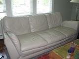 Light gray leather sofa