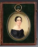 John Wood Dodge portrait miniature, "Mrs. Baker"