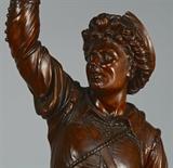 Detail of monumental carved wood sculpture. 1 of more than 800 lots. 