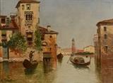 R. Valentini oil painting of Venice, 1 of more than 800 lots. 