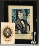2 Samuel Bell (Tennessee) coin silver spoons plus 2 Tennessee political prints, 1 of more than 800 lots. 