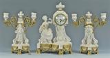 Parian Clock Set, 1 of more than 800 lots. 