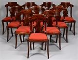 Rare set of ten American Classical Dining Chairs