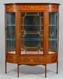 Inlaid mahogany display cabinet, 1 of more than 800 lots. 