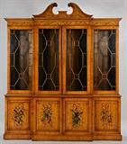 Painted Satinwood breakfront (shelves present but not pictured)