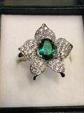 Sterling Silver Emerald Ring