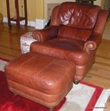 Bradington young leather Chair/Ottoman