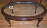 Ethan Allen Coffee Table bevelled Glass Top