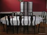 Mahogany Dining Table with 8 chairs including two Captain Chairs