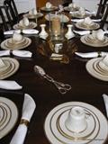 Lenox Eternal Dinner set/Baldwin Brass Napkin rings