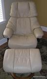 Ekorne Stressless recliner in leather with Ottoman