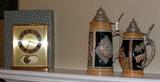 German Steins , Bulova Clock