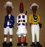 Ivory Coast Colonial Figures Hand Carved Hand Painted