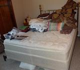 Queen Brass Bed With Pillow top Mattress 