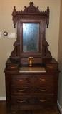 Victorian Eastlake Style Marble Top Dresser