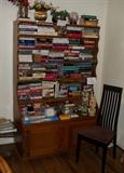 Knotty Pine Book Case / Cabinet and Modern Chair