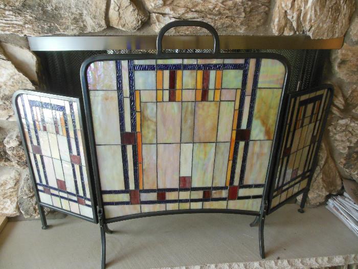 Stained Glass Fire Screen 