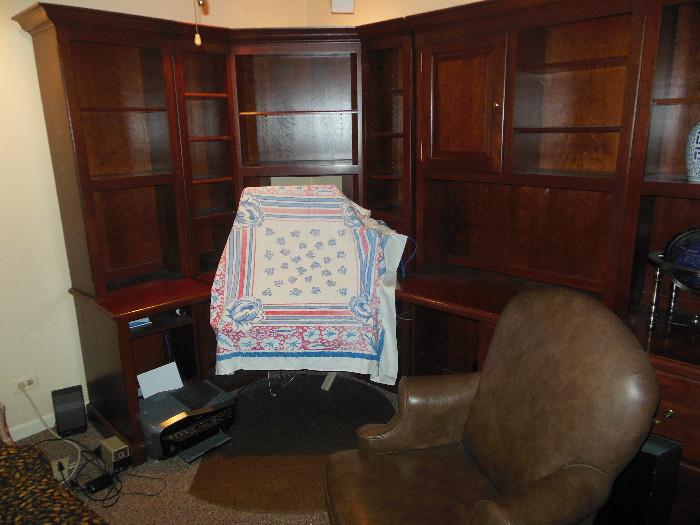 Walter E Smith Cherry Wood Custom Made Office center,Including Bookcases, File, Electronics not included