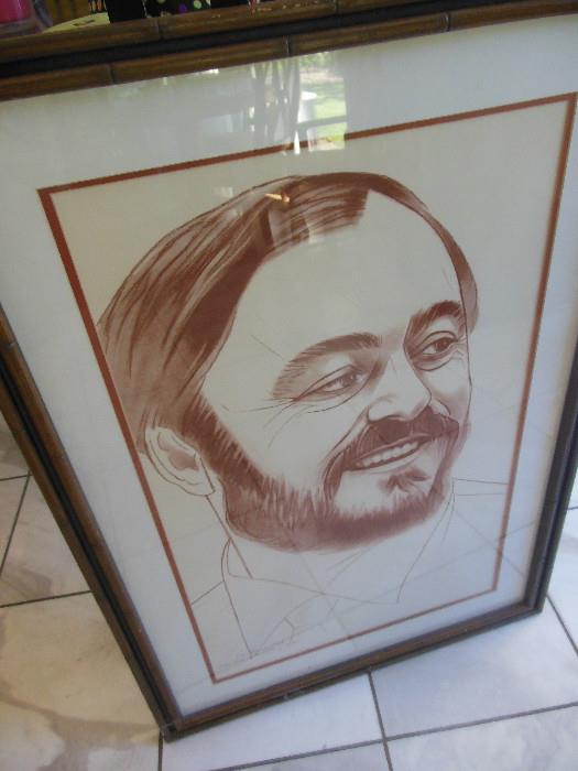 Listed Artist Ed Weiss Pencil Numbered and Signed  Pavarotti 